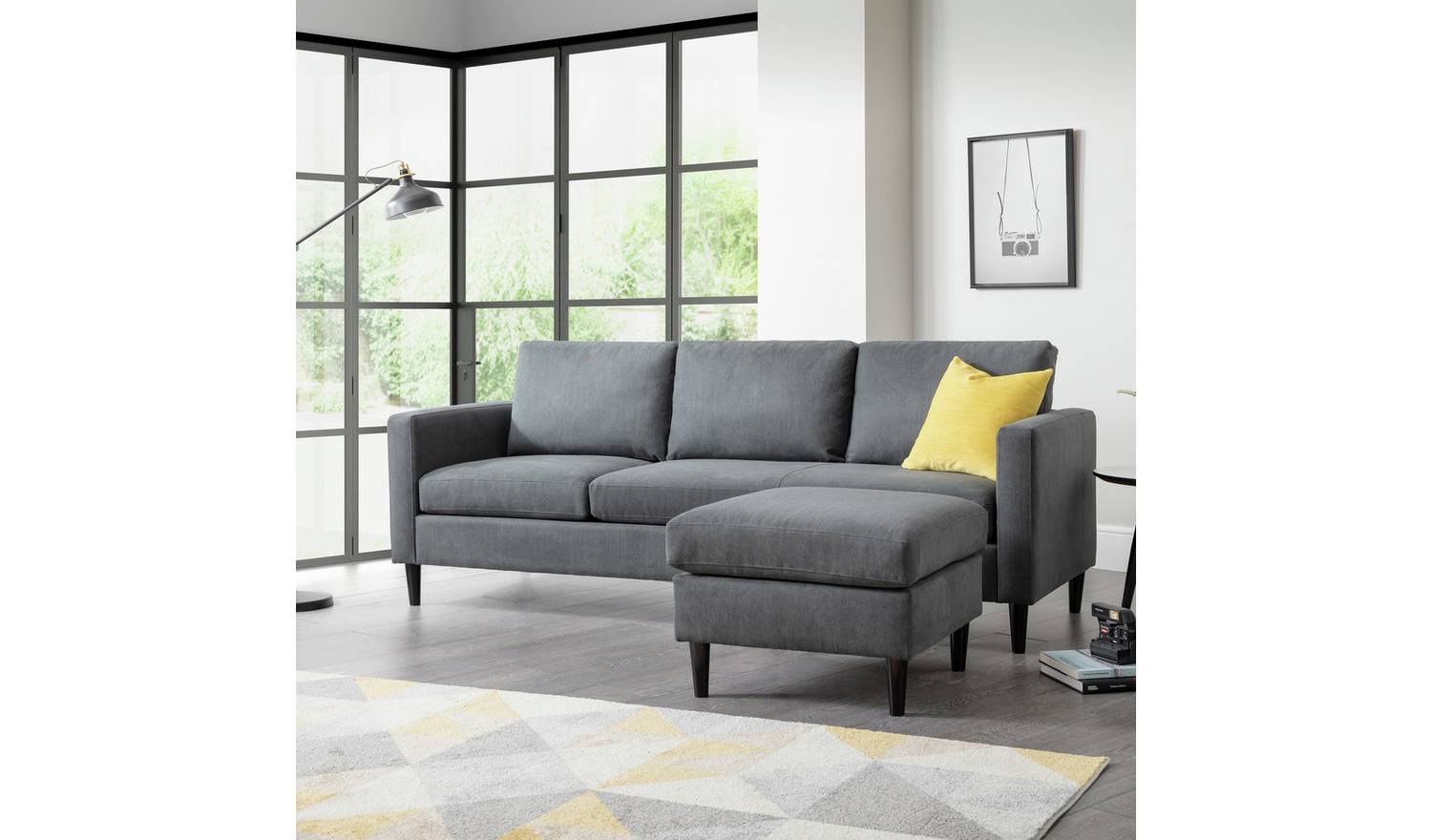 Julian Bowen Marant Fabric Reversible Corner Sofa - Grey