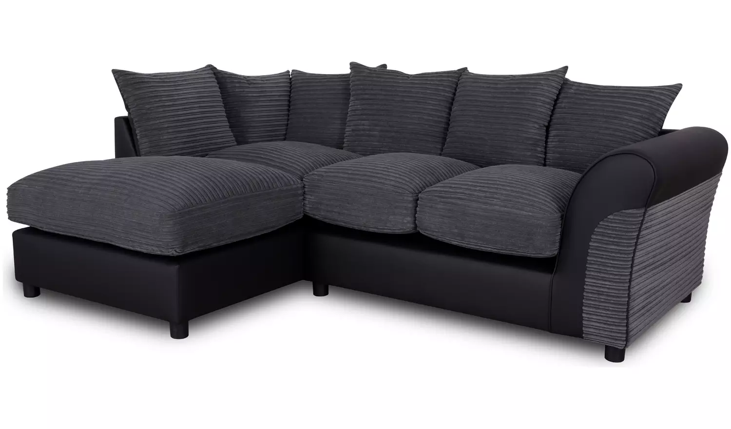 Argos Home Harry Left Hand Corner Chaise Sofa - Charcoal