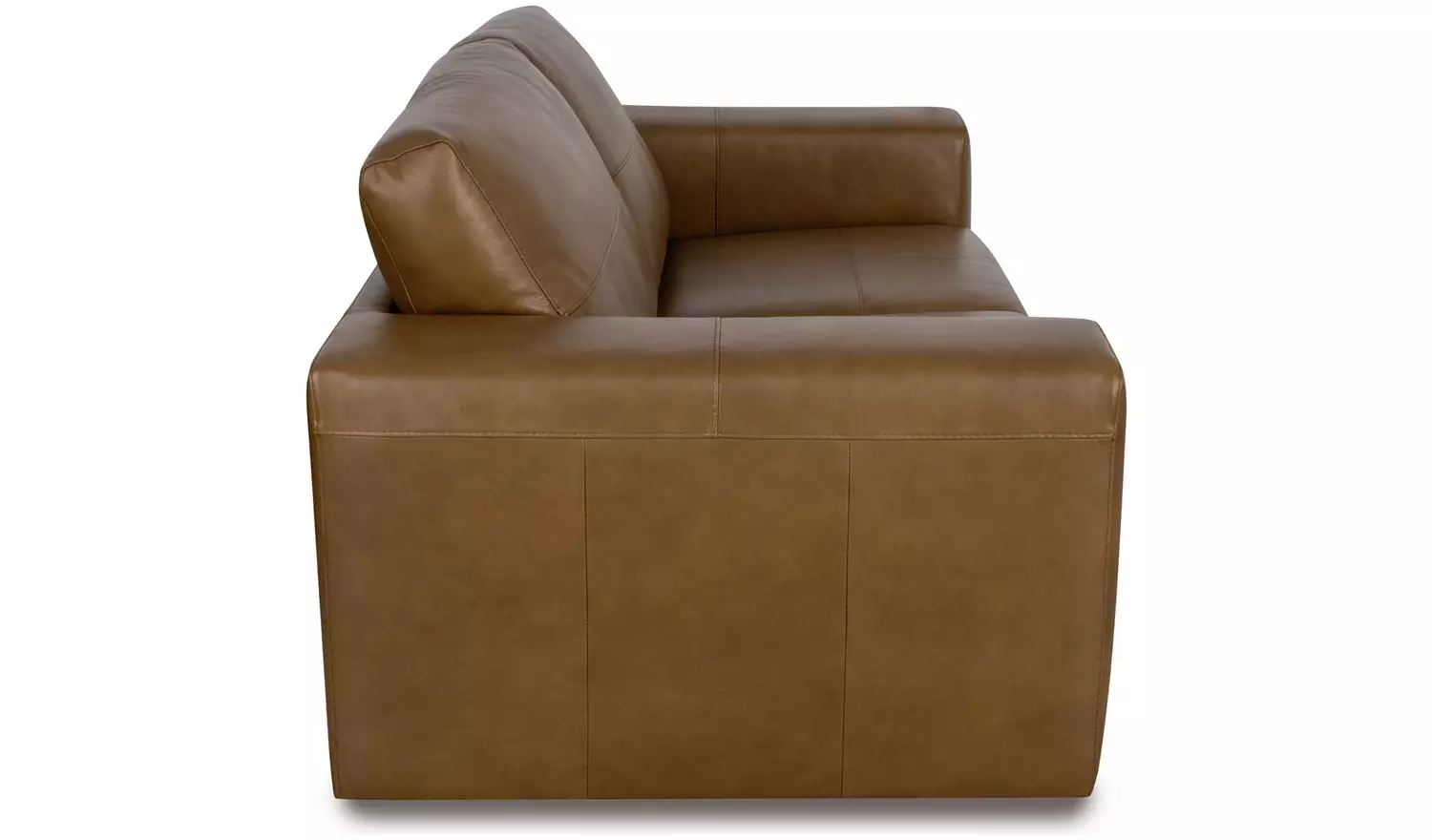 Habitat Daly Leather Wide Arm 3 Seater Sofa - Tan
