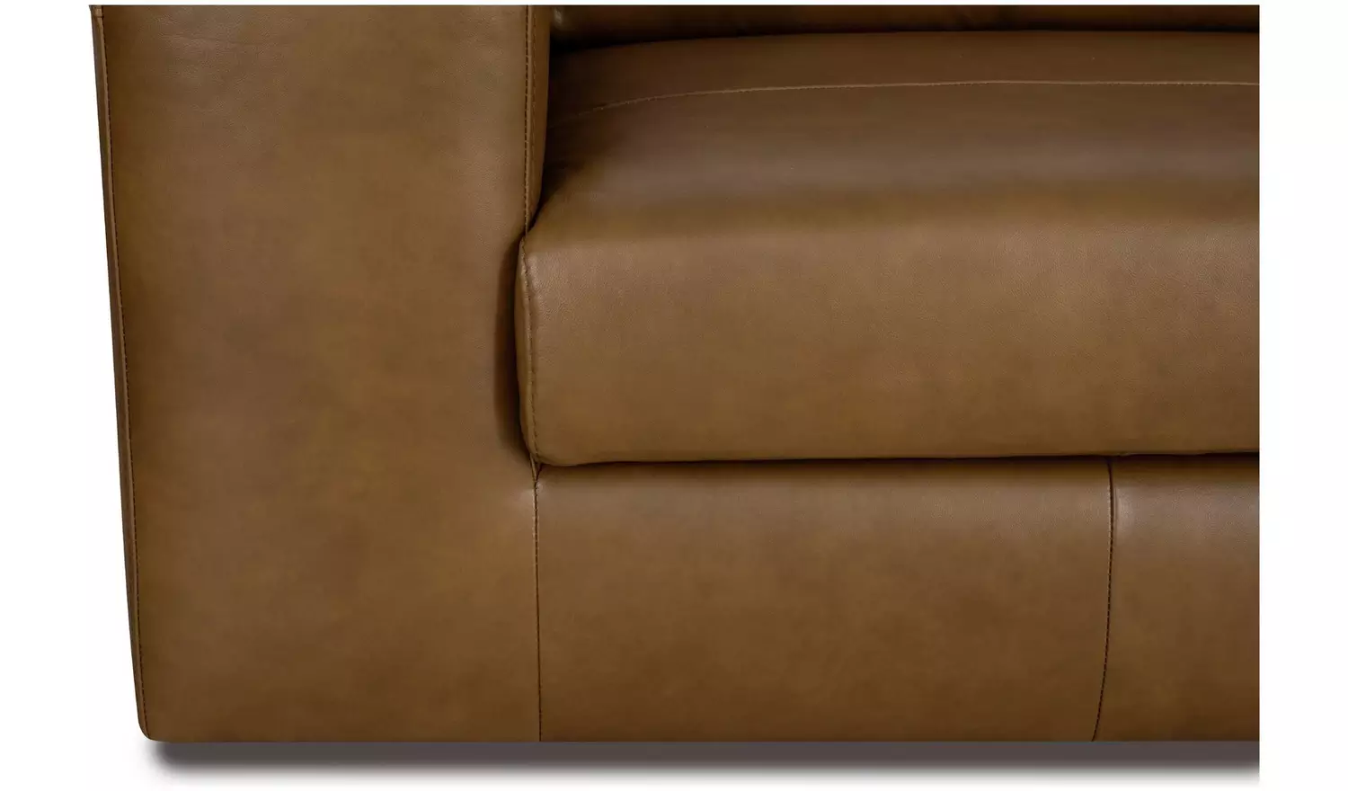 Habitat Daly Leather Wide Arm 3 Seater Sofa - Tan