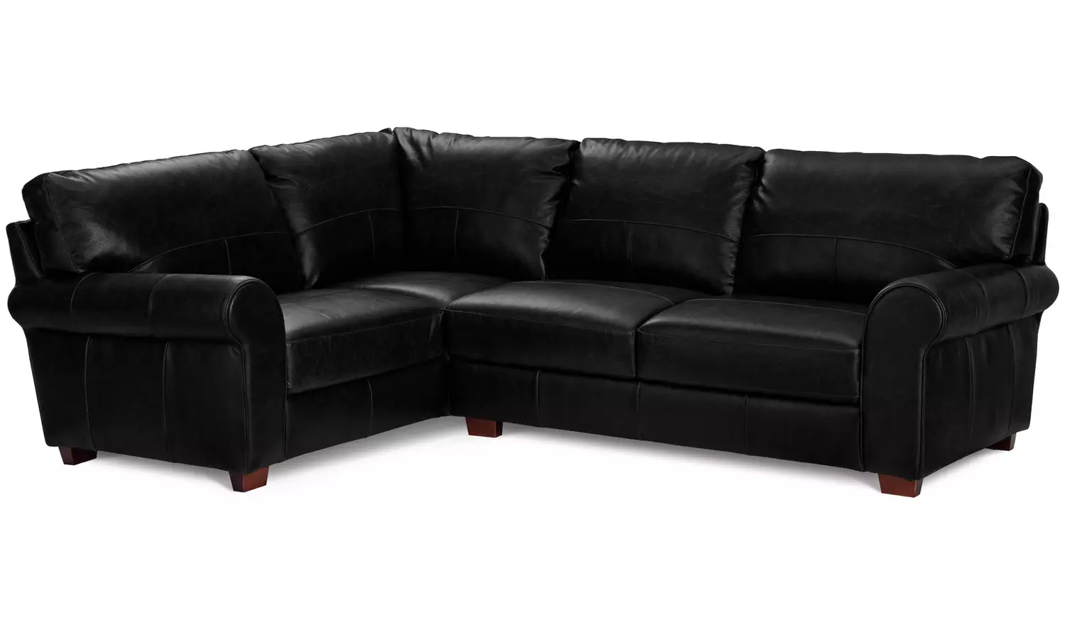 Argos Home Salisbury Leather Left Hand Corner Sofa - Black