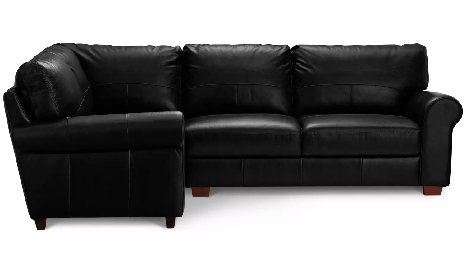 Argos Home Salisbury Leather Left Hand Corner Sofa - Black