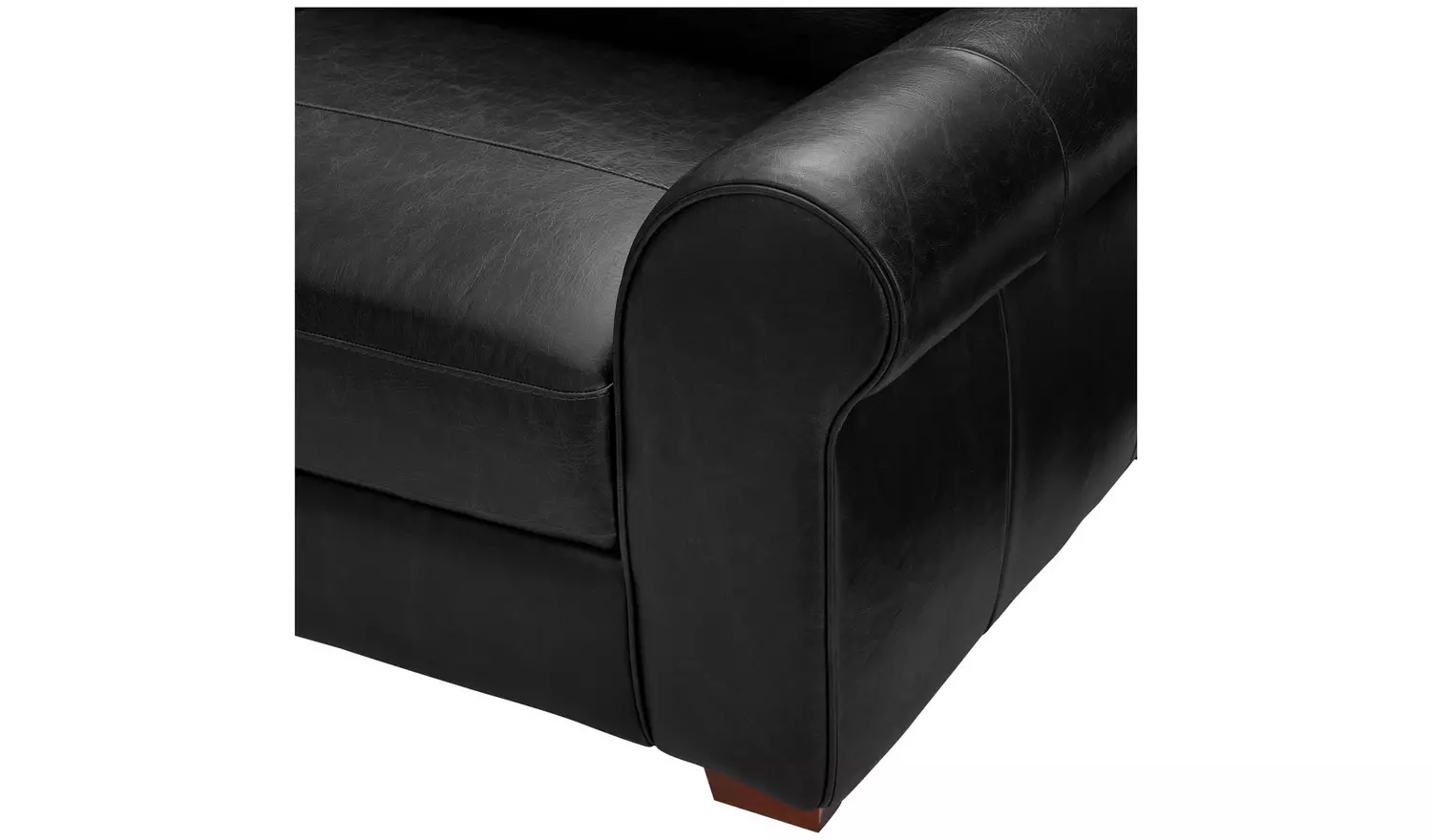 Argos Home Salisbury Leather Left Hand Corner Sofa - Black