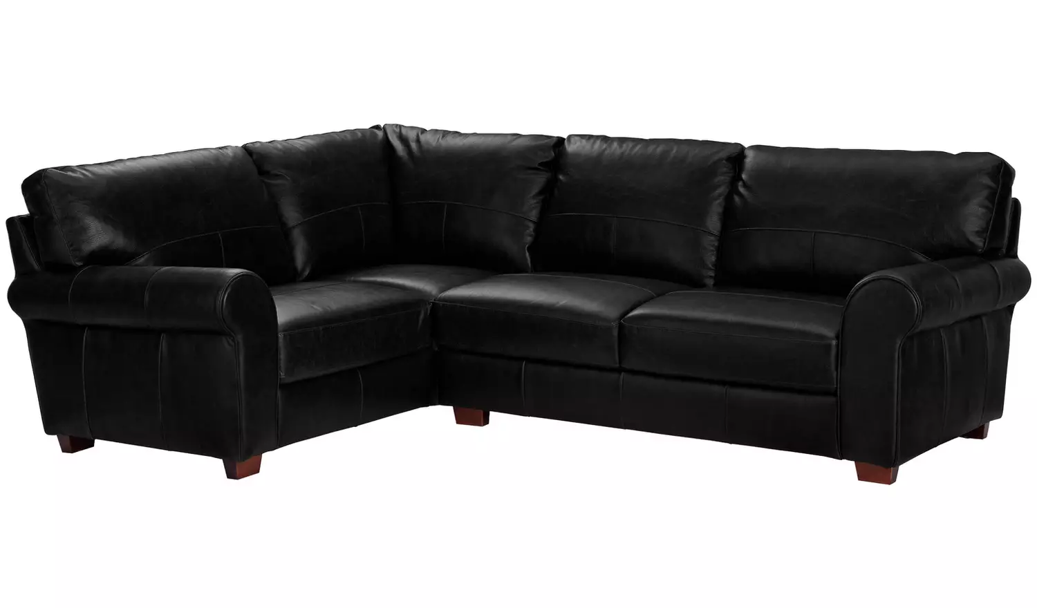 Argos Home Salisbury Leather Left Hand Corner Sofa - Black