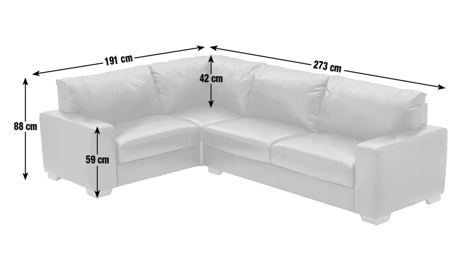 Habitat Eton Leather Left Hand Corner Sofa - Tan