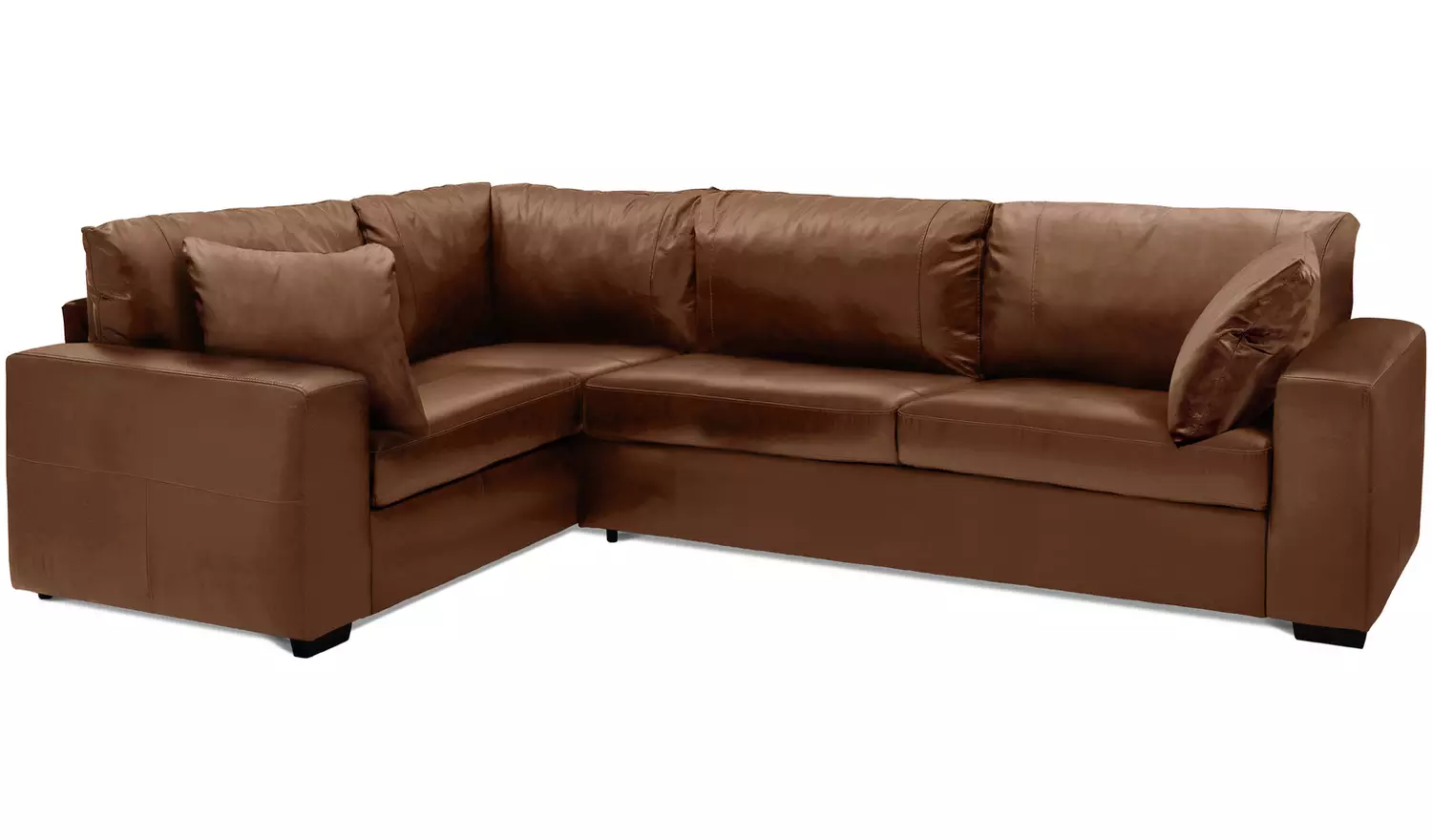 Habitat Eton Leather Left Hand Corner Sofa - Tan
