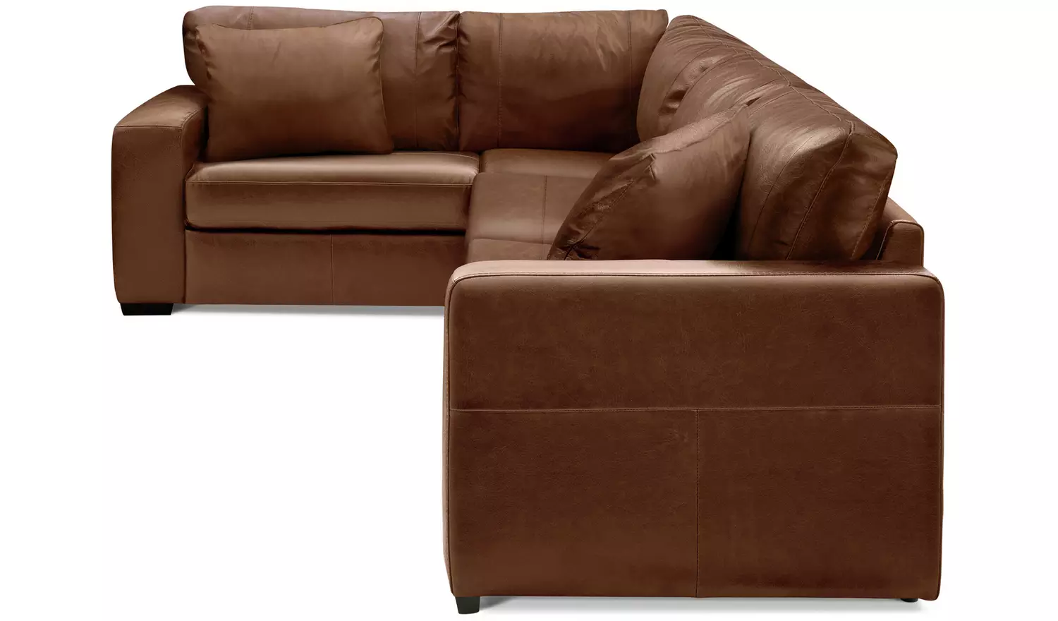 Habitat Eton Leather Left Hand Corner Sofa - Tan