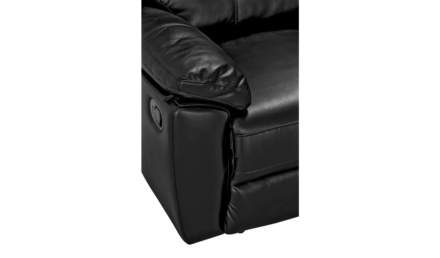 Argos Home Toby Faux Leather 3 Seater Recliner Sofa - Black