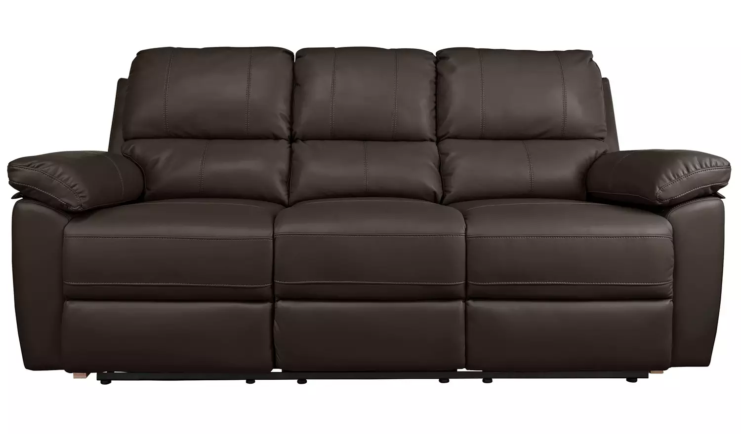 Argos Home Toby Faux Leather 3 Seater Recliner Sofa - Brown