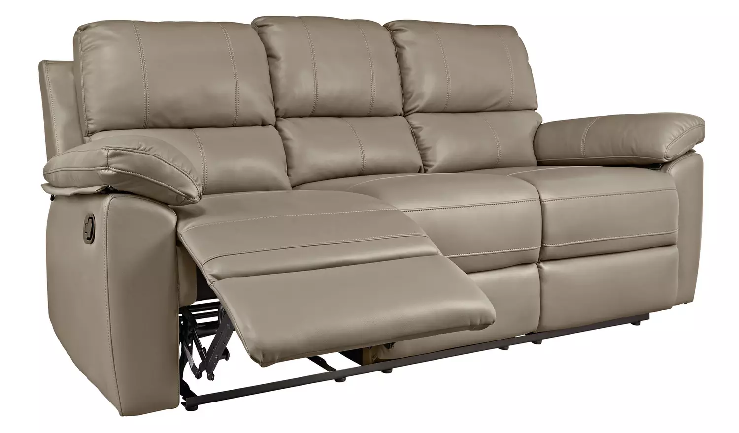 Argos Home Toby Faux Leather 3 Seater Recliner Sofa - Grey