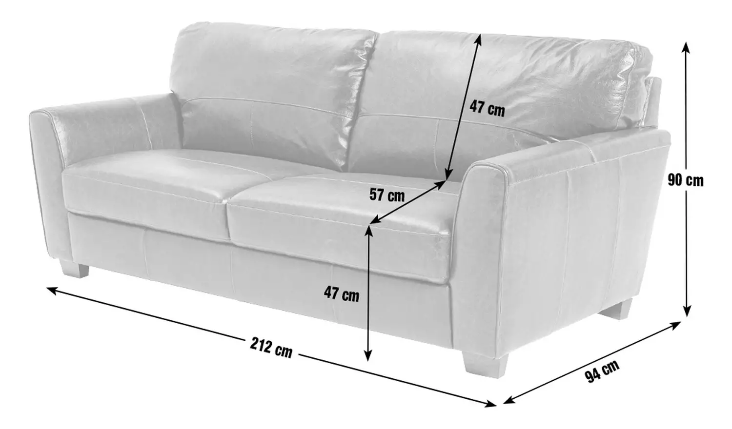 Habitat Milford Leather 4 Seater Sofa - Tan