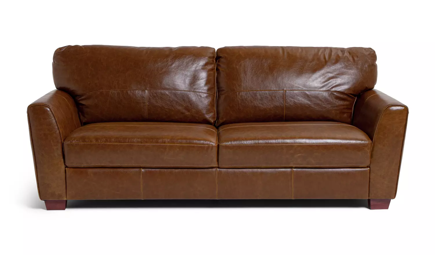 Habitat Milford Leather 4 Seater Sofa - Tan