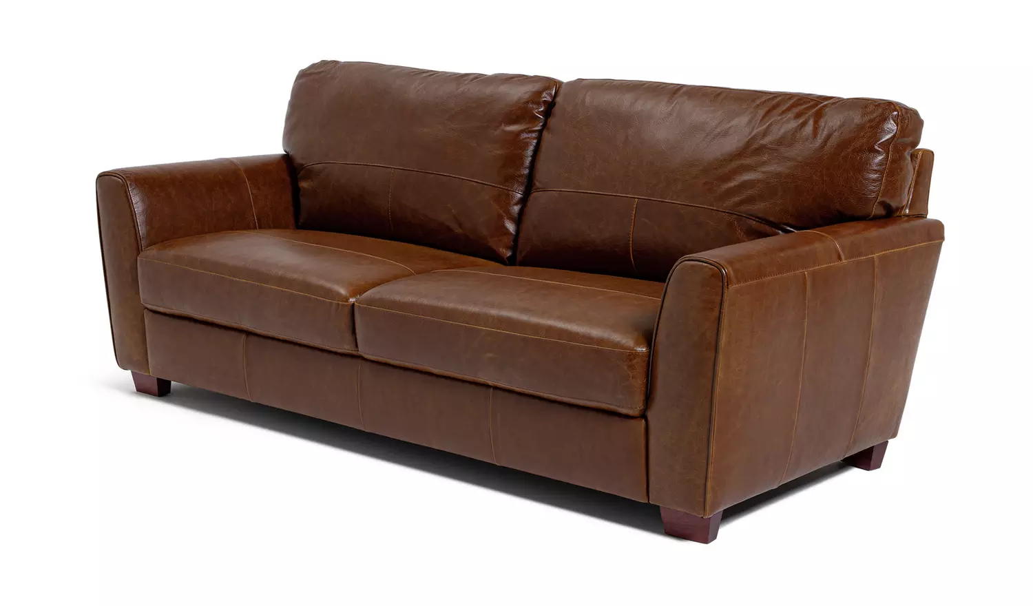 Habitat Milford Leather 4 Seater Sofa - Tan
