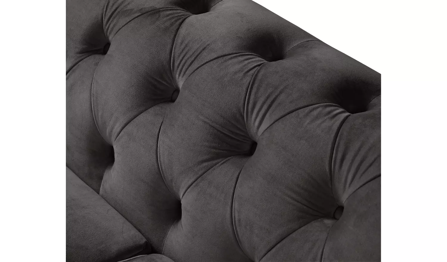 Habitat Chesterfield Velvet 3 Seater Sofa - Charcoal