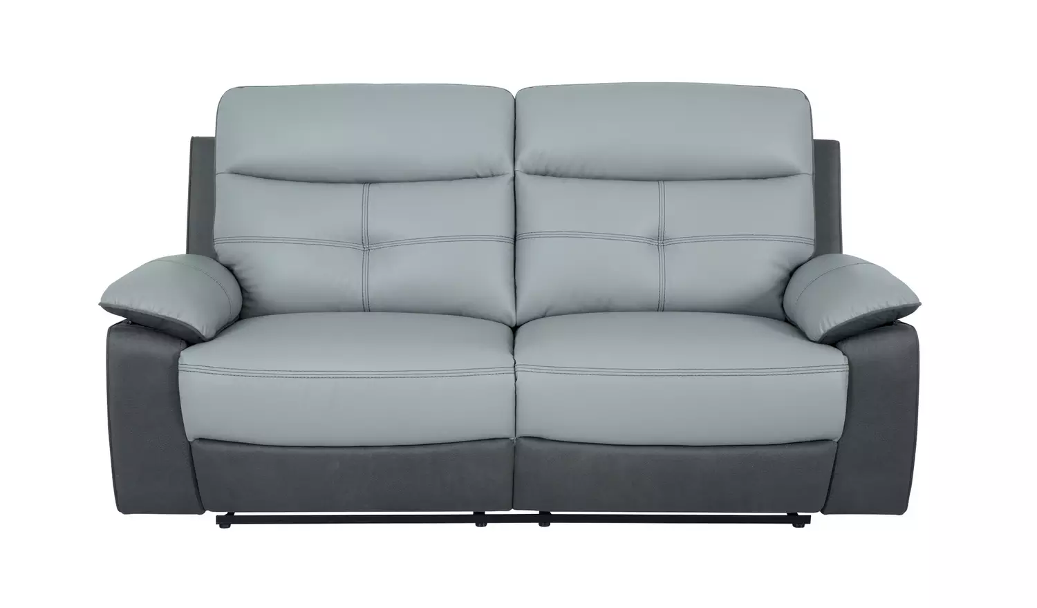 Argos Home Charles Leather Mix 3 Seater Recliner Sofa - Grey