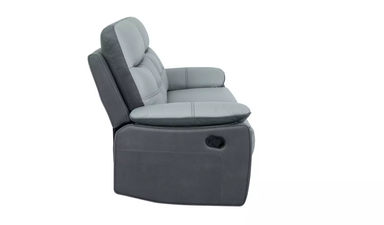 Argos Home Charles Leather Mix 3 Seater Recliner Sofa - Grey