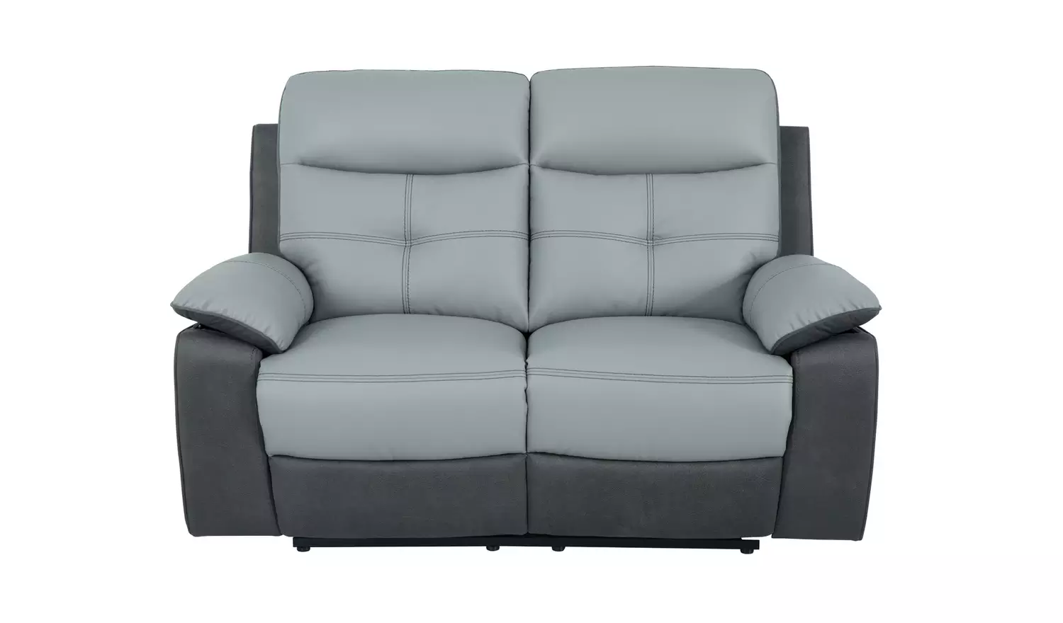 Argos Home Charles Leather Mix 2 Seater Recliner Sofa - Grey
