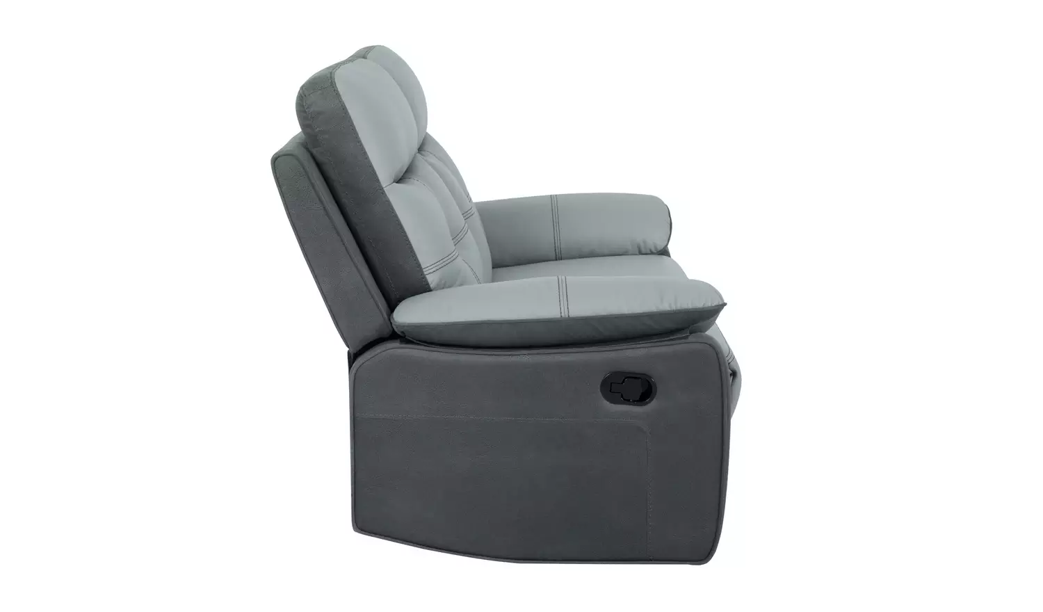 Argos Home Charles Leather Mix 2 Seater Recliner Sofa - Grey