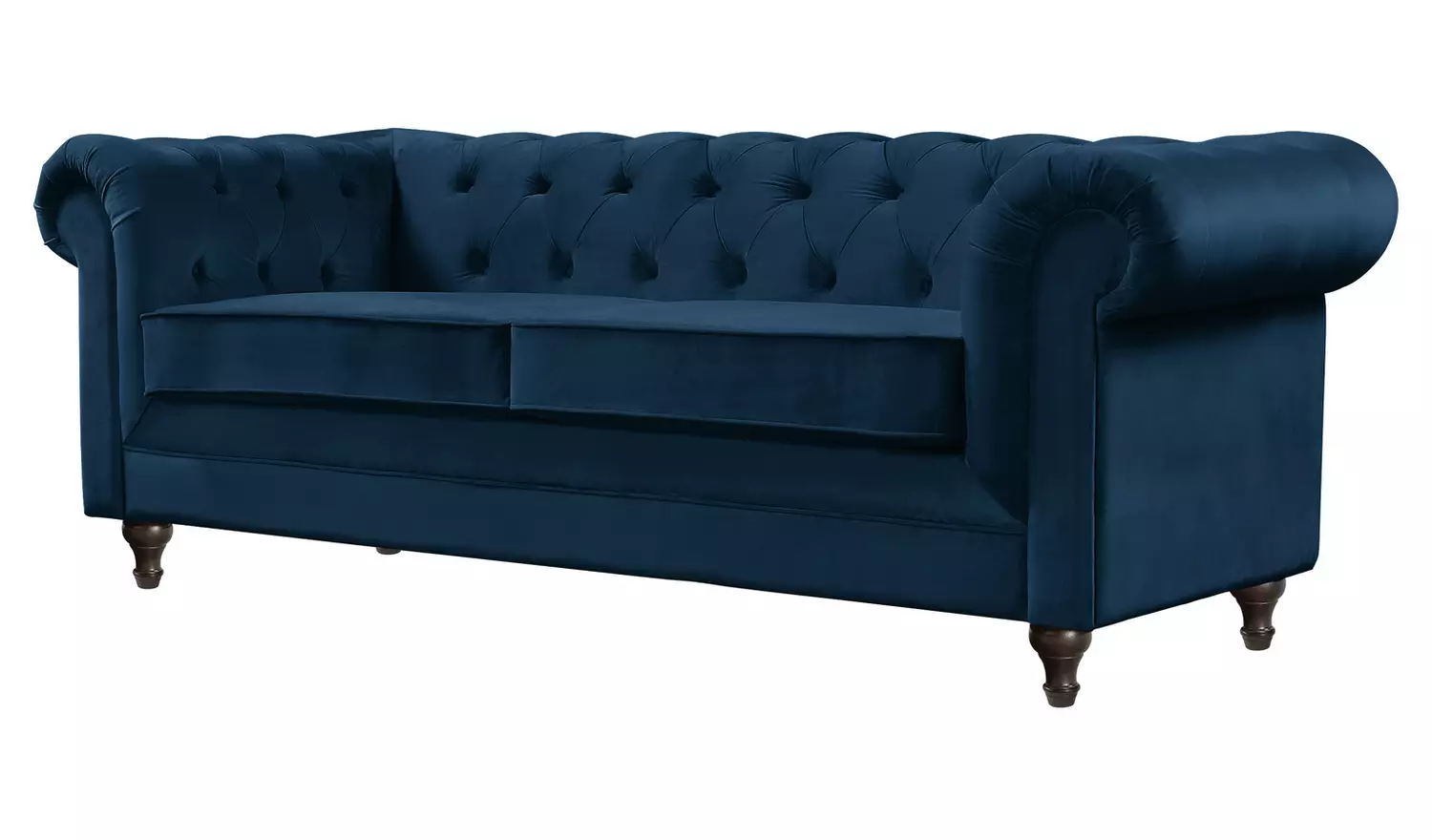Habitat Chesterfield Velvet 3 Seater Sofa - Blue