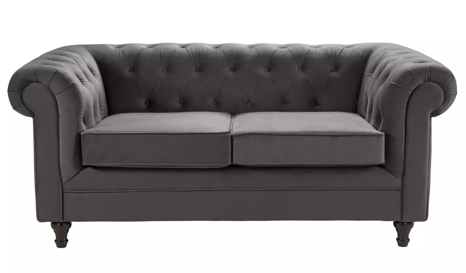 Habitat Chesterfield Velvet 2 Seater Sofa - Charcoal