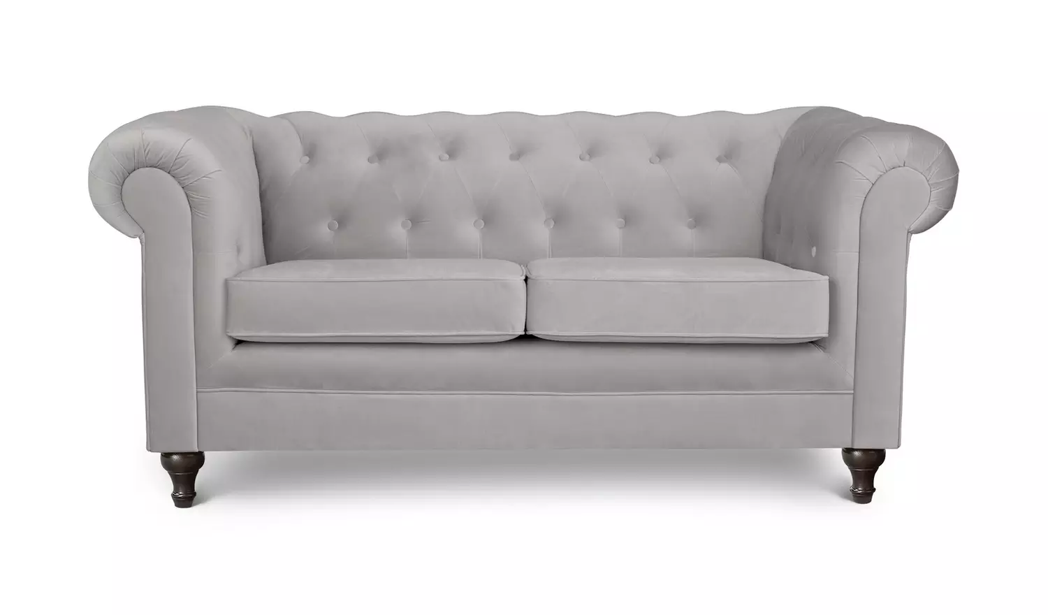 Habitat Chesterfield Velvet 2 Seater Sofa - Light Grey