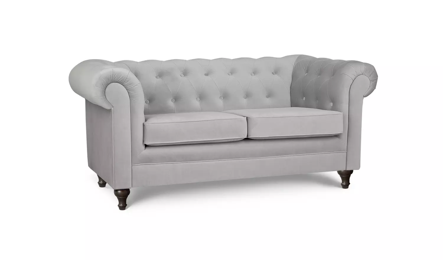 Habitat Chesterfield Velvet 2 Seater Sofa - Light Grey