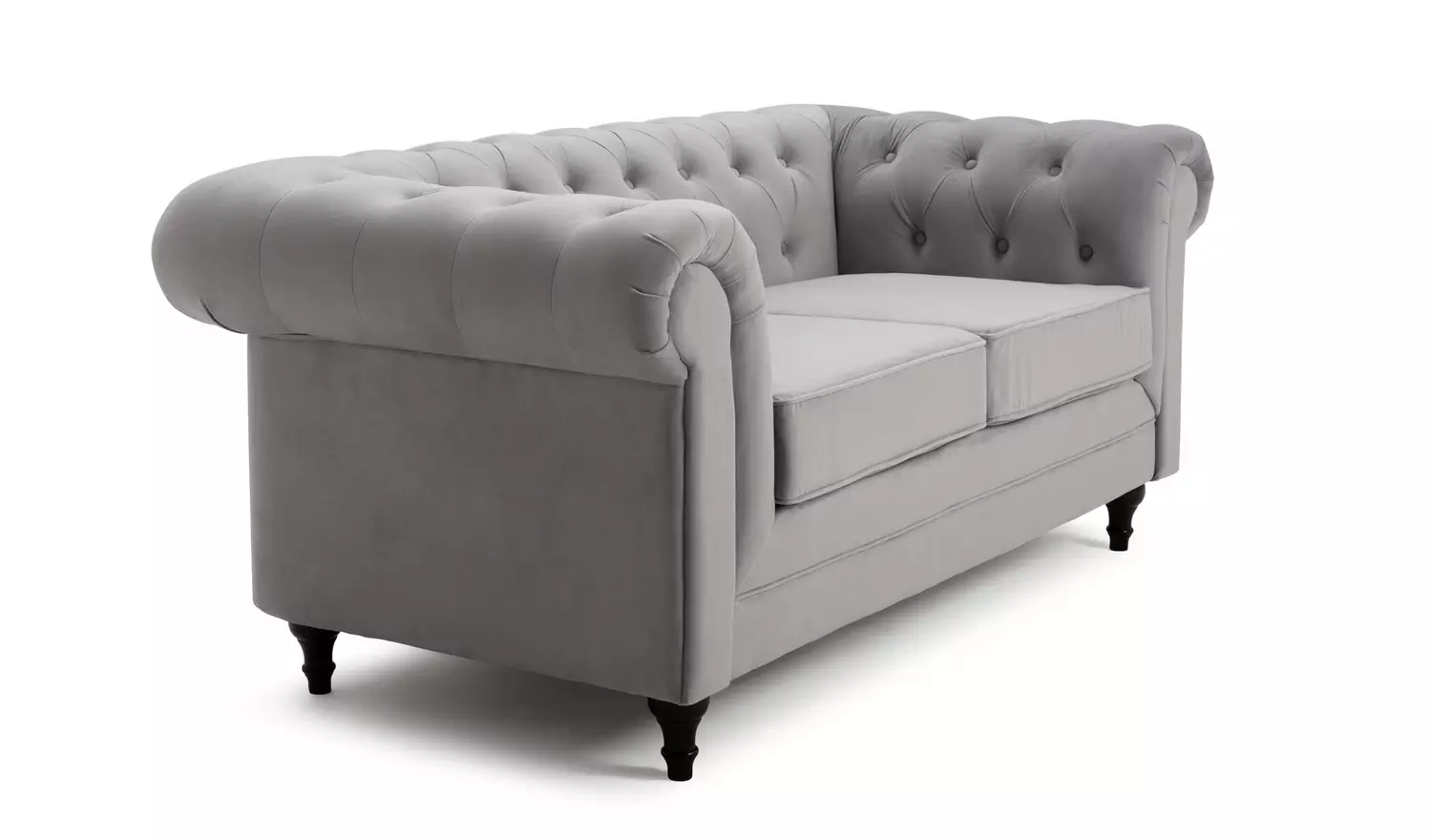 Habitat Chesterfield Velvet 2 Seater Sofa - Light Grey