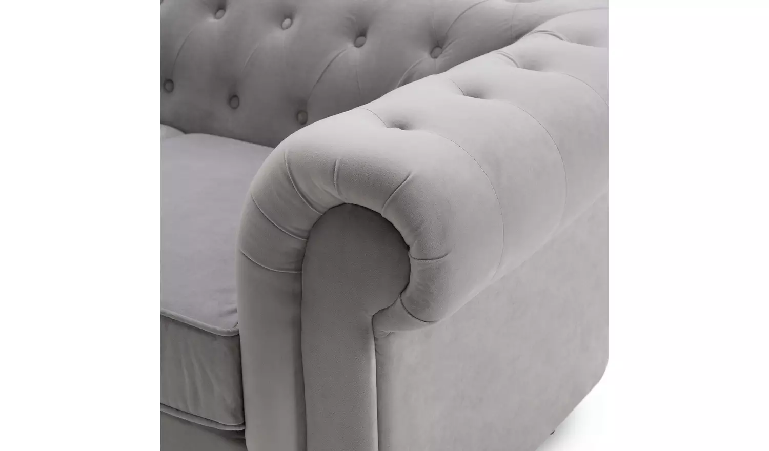 Habitat Chesterfield Velvet 2 Seater Sofa - Light Grey