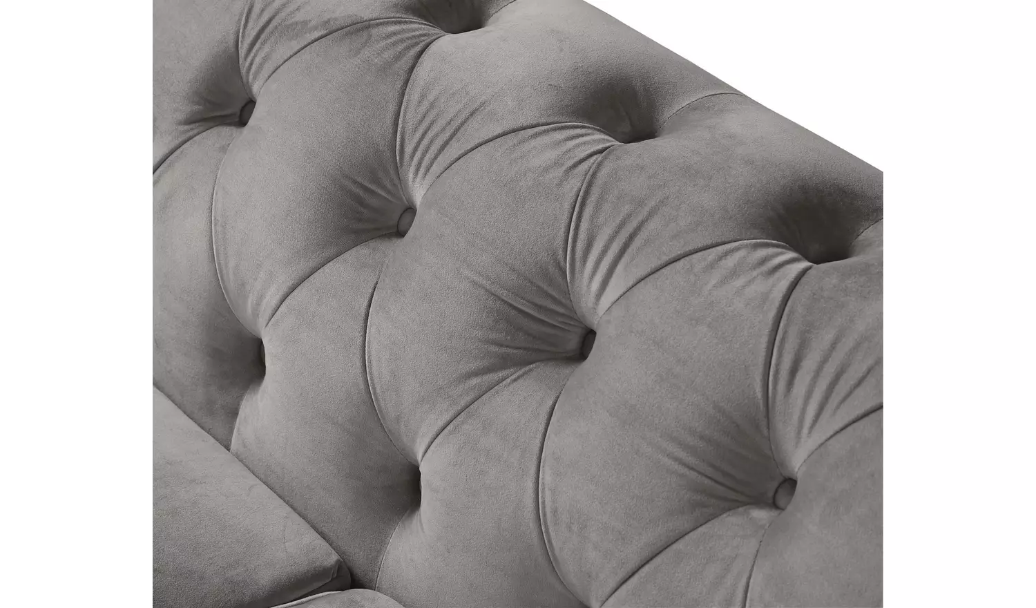 Habitat Chesterfield Velvet 3 Seater Sofa - Light Grey