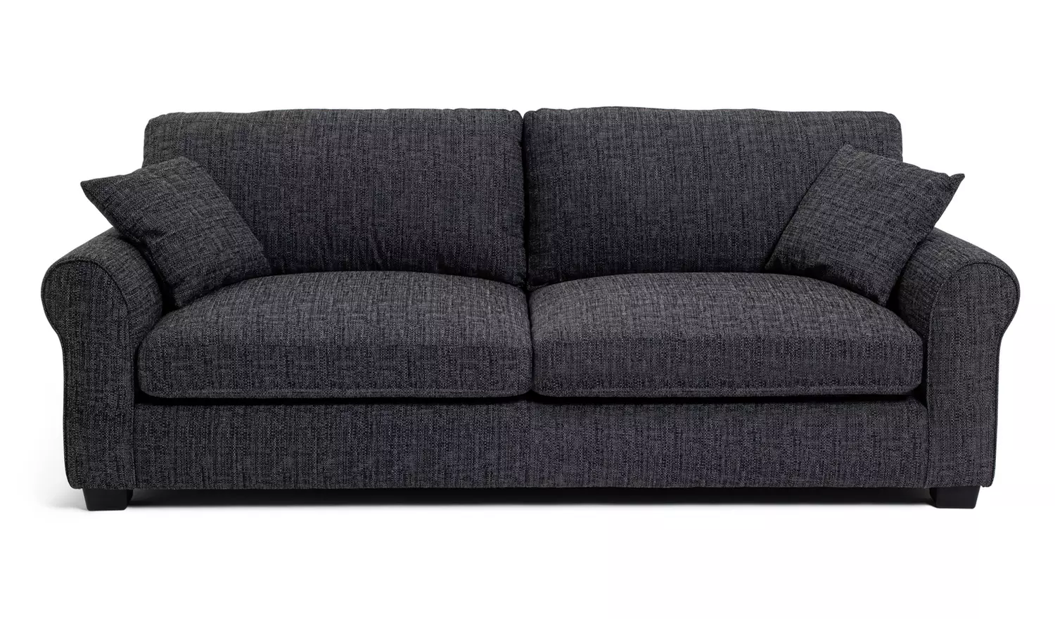 Argos Home Lisbon Fabric 4 Seater Sofa - Charcoal