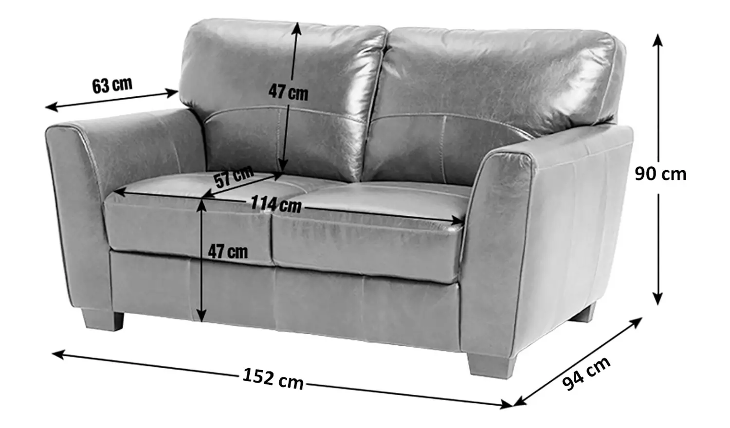 Habitat Milford Leather 2 Seater Sofa - Tan