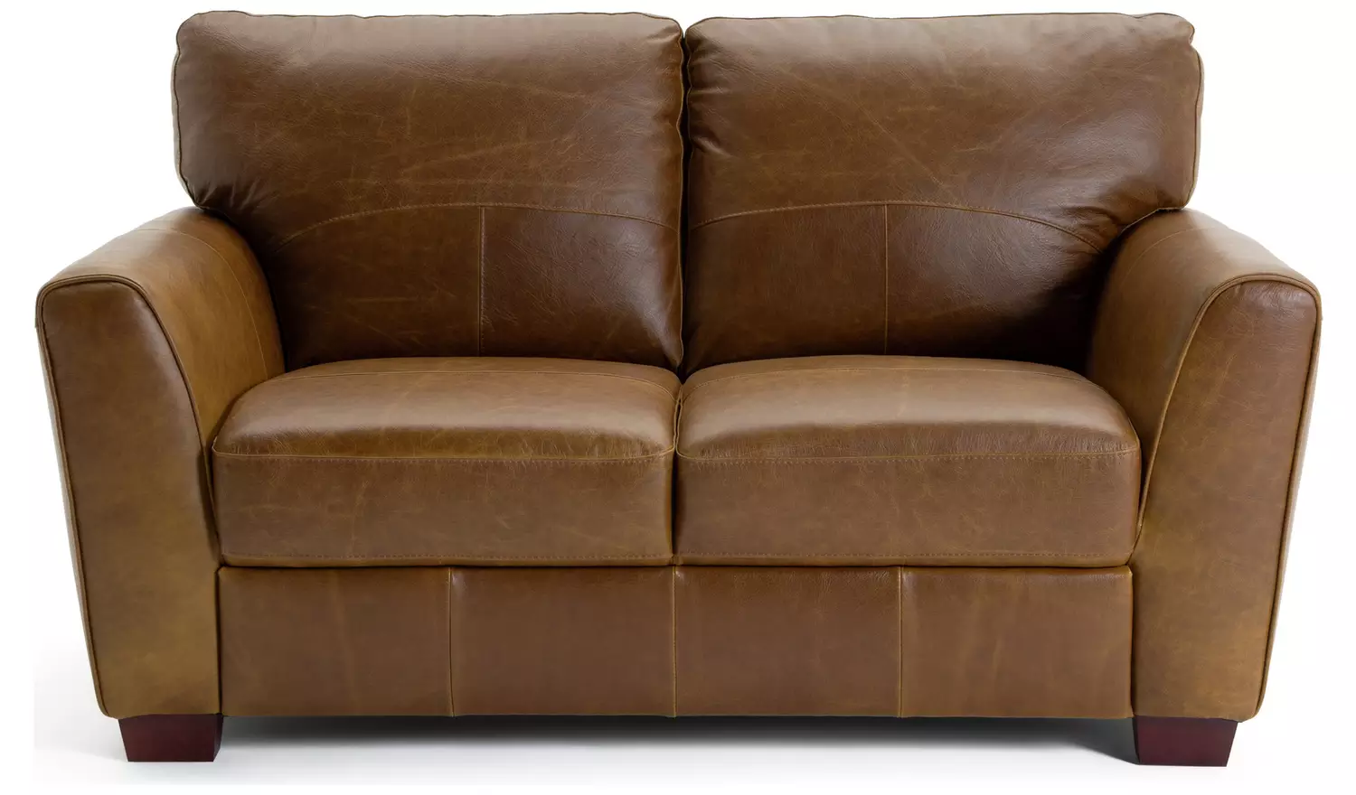 Habitat Milford Leather 2 Seater Sofa - Tan