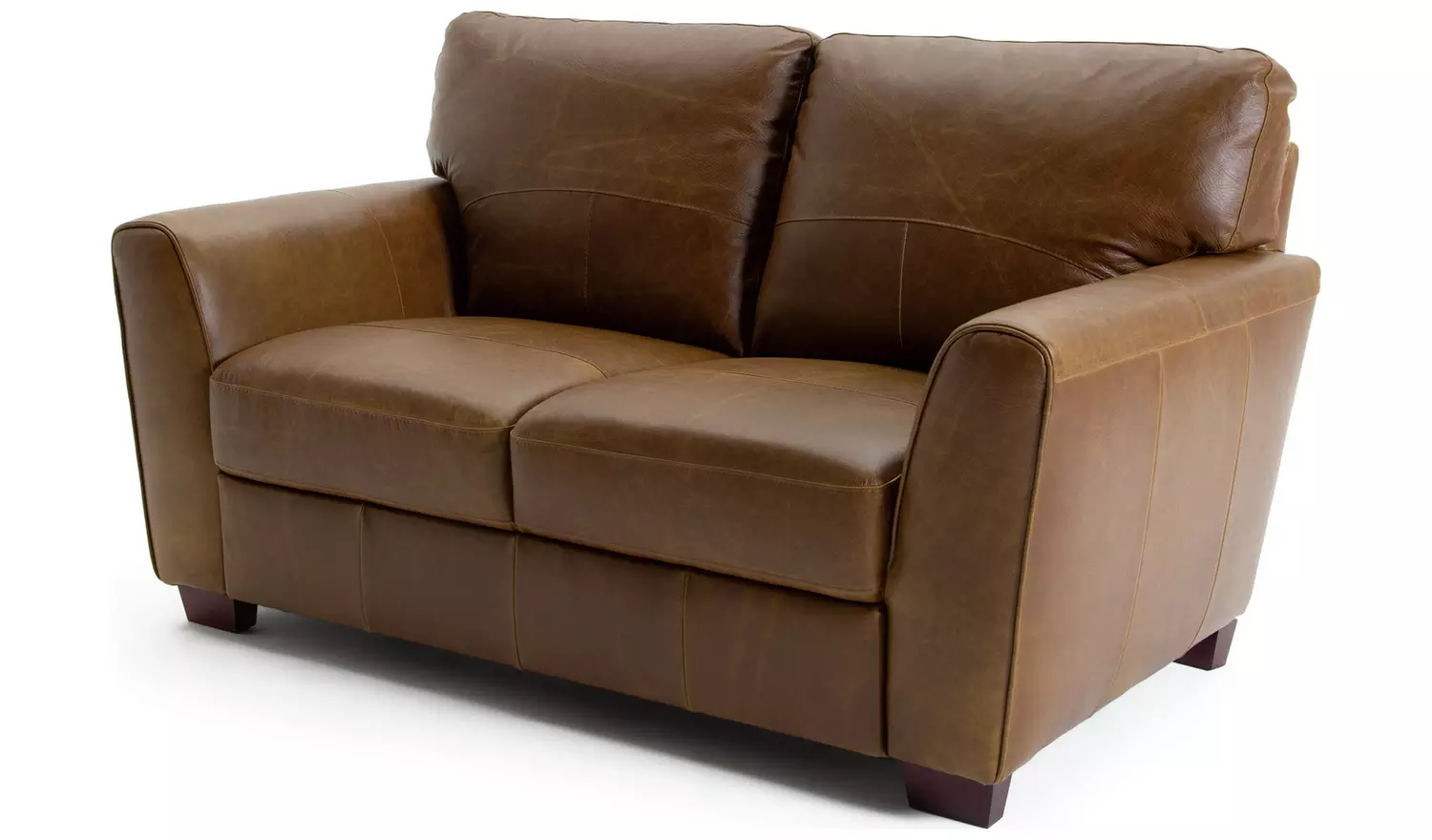 Habitat Milford Leather 2 Seater Sofa - Tan