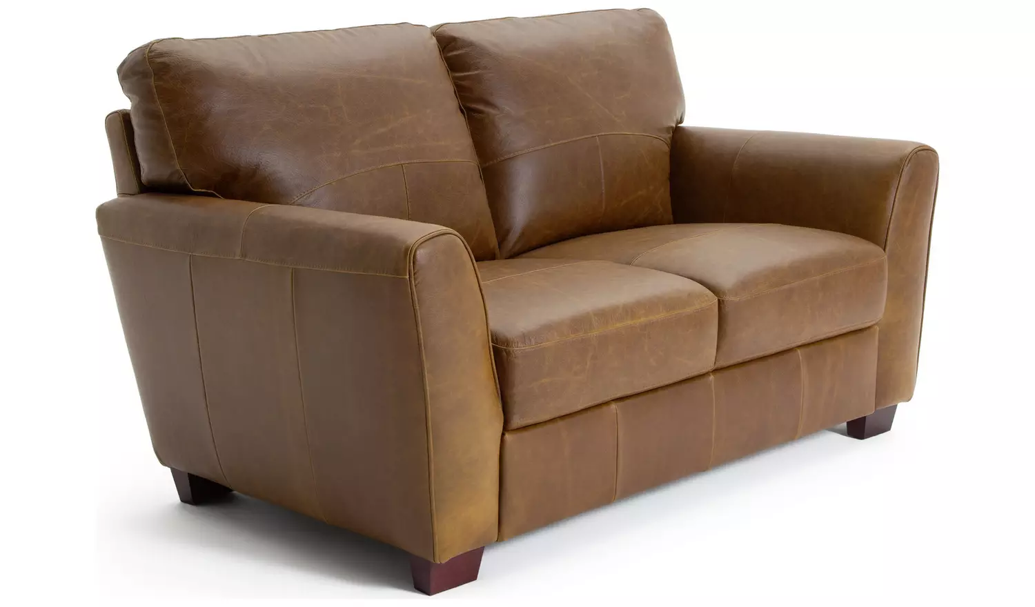 Habitat Milford Leather 2 Seater Sofa - Tan
