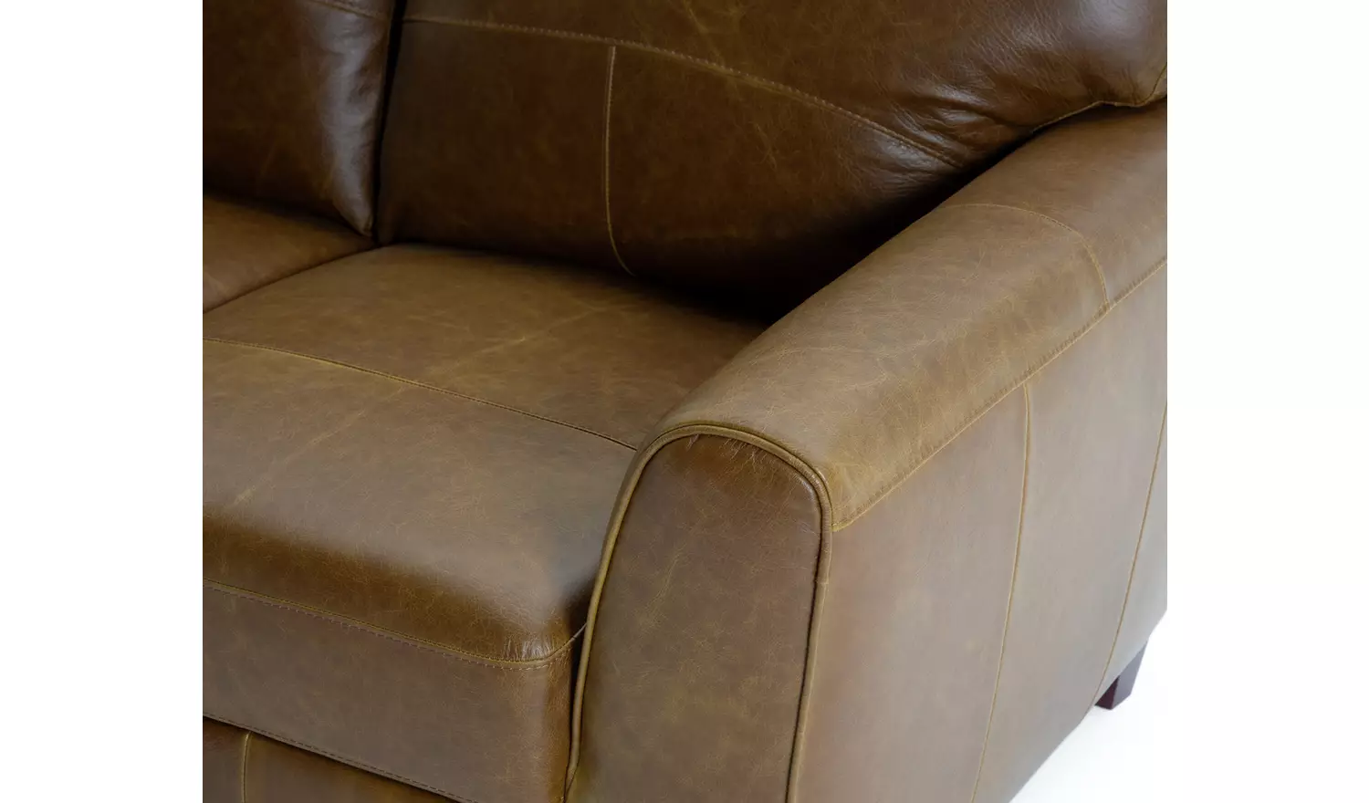 Habitat Milford Leather 2 Seater Sofa - Tan