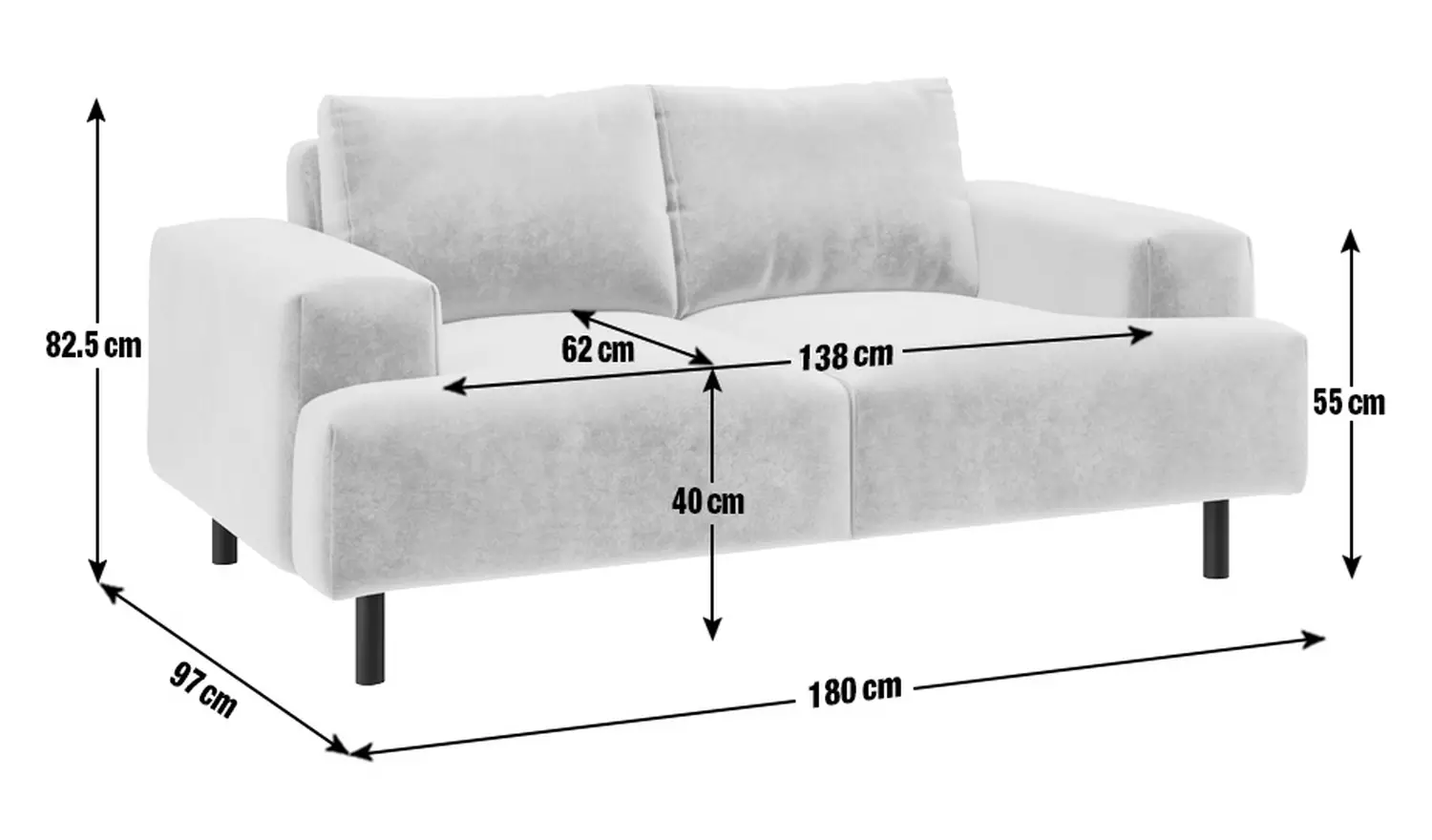 Habitat Julien Velvet 2 Seater Sofa - Natural