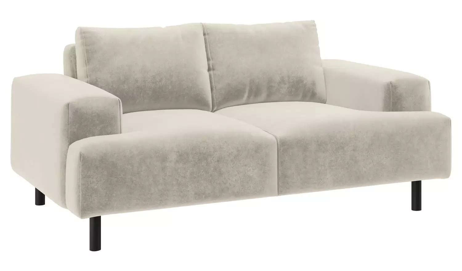Habitat Julien Velvet 2 Seater Sofa - Natural