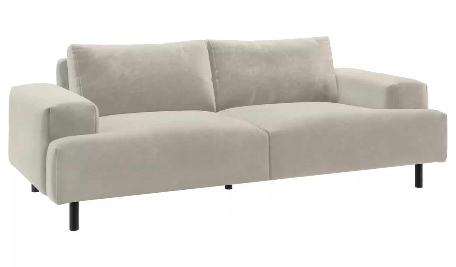 Habitat Julien Velvet 3 Seater Sofa - Natural