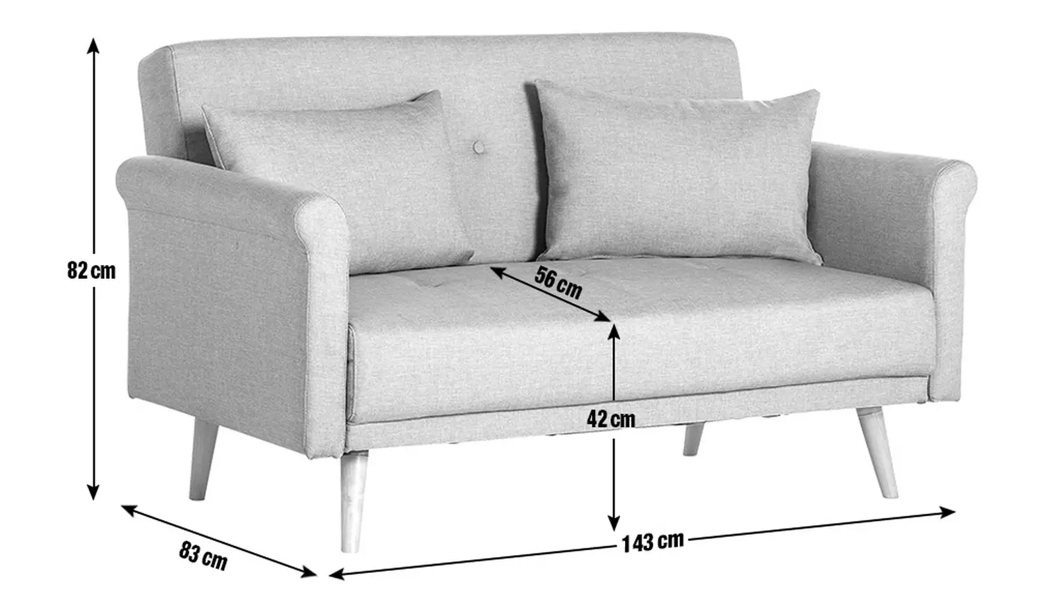 Argos Home Evie Fabric 2 Seater Sofa - Navy Blue