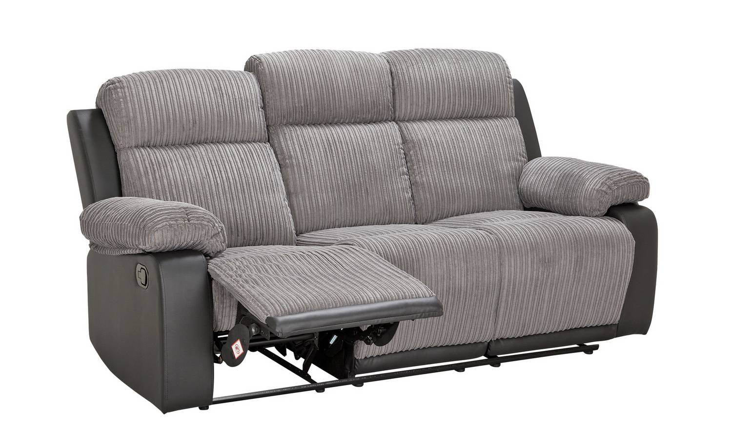 Argos Home Bradley Fabric 3 Seater Recliner Sofa - Charcoal