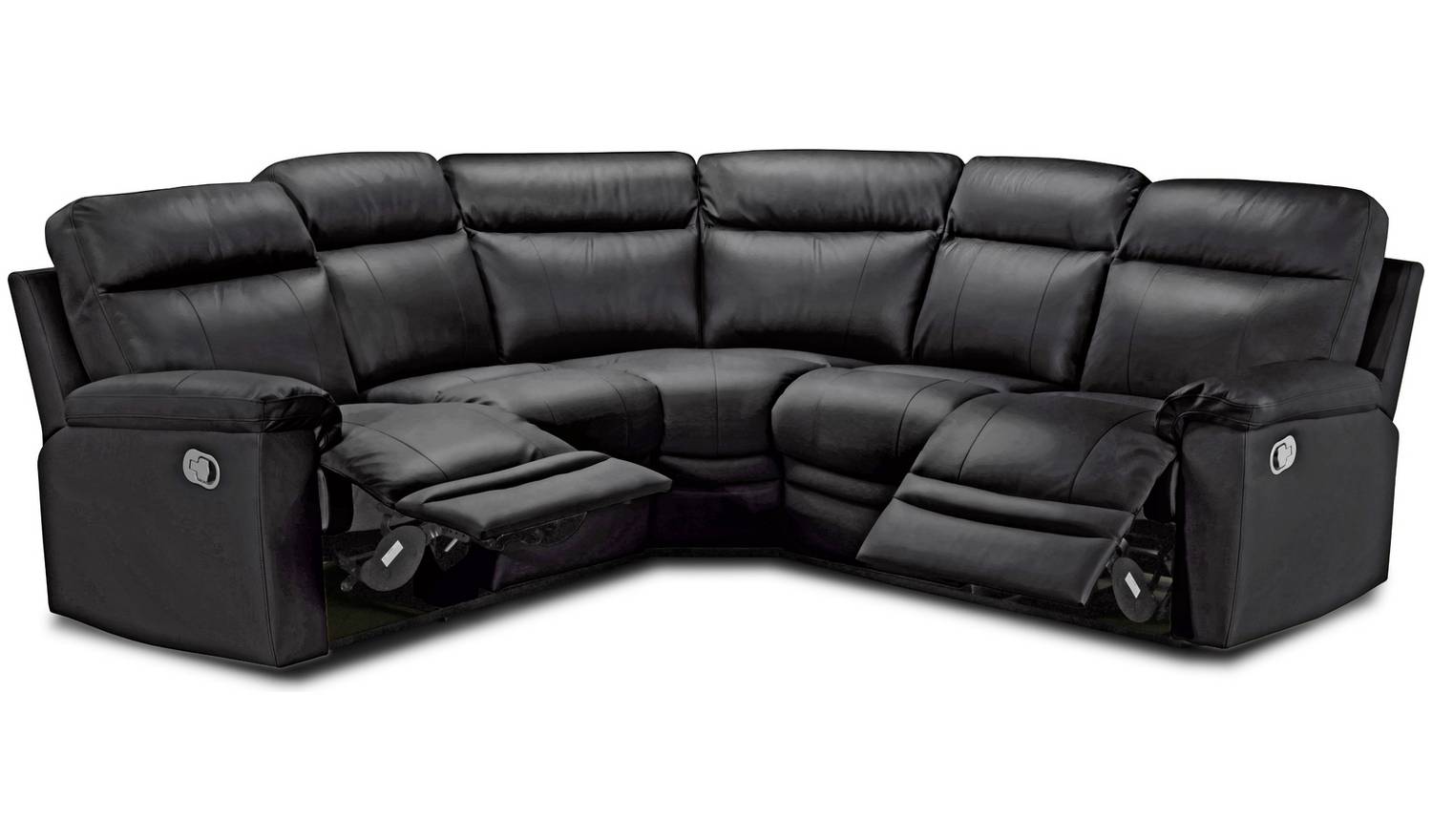 Argos Home Paolo Leather Manual Recliner Corner Sofa -Black