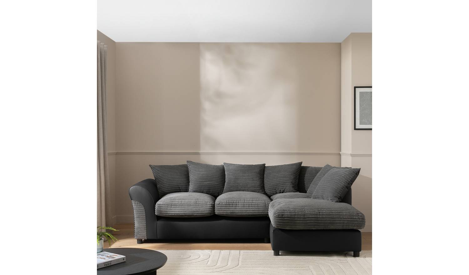 Argos Home Harry Large Right Hand Corner Chaise Sofa - Grey