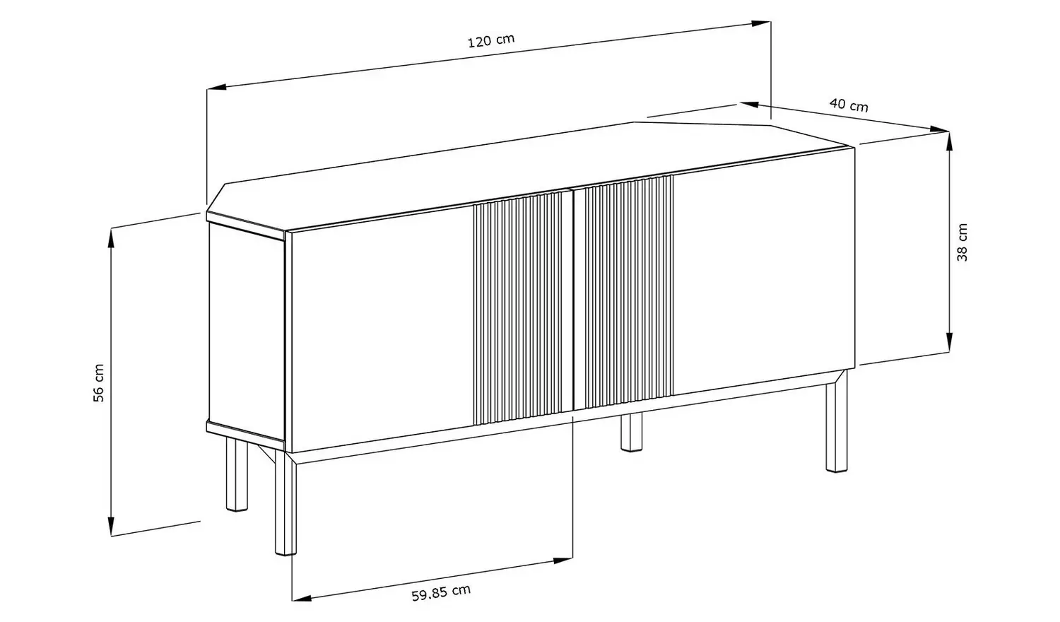 Frank Olsen Iona 2 Door Corner TV Unit - Mulberry