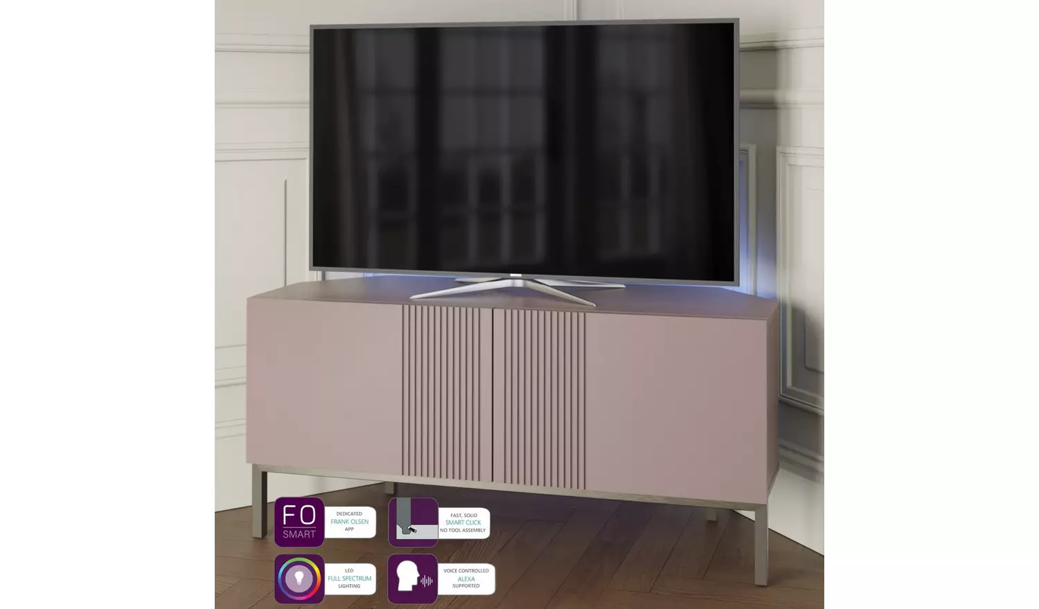 Frank Olsen Iona 2 Door Corner TV Unit - Mulberry