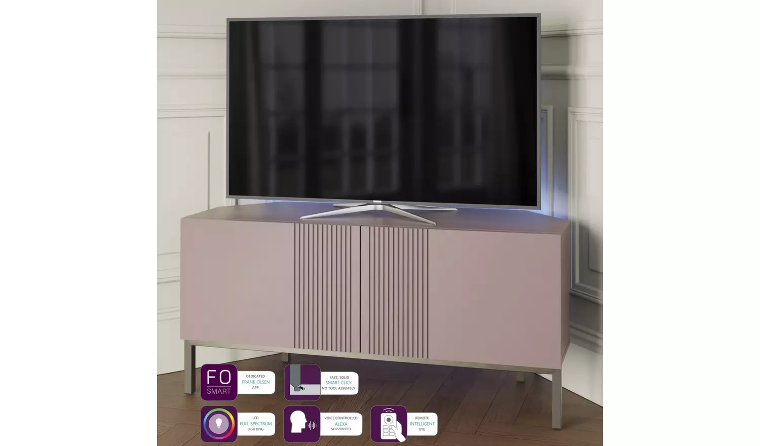 Frank Olsen Iona 2 Door Corner TV Unit - Mulberry