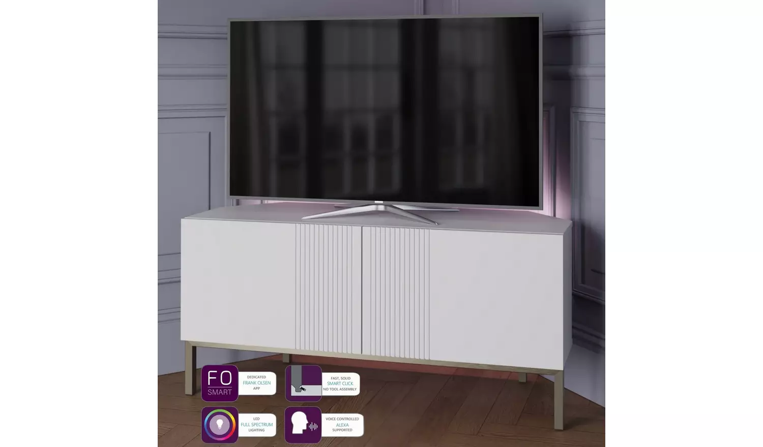 Frank Olsen Iona 2 Door Corner TV Unit - White