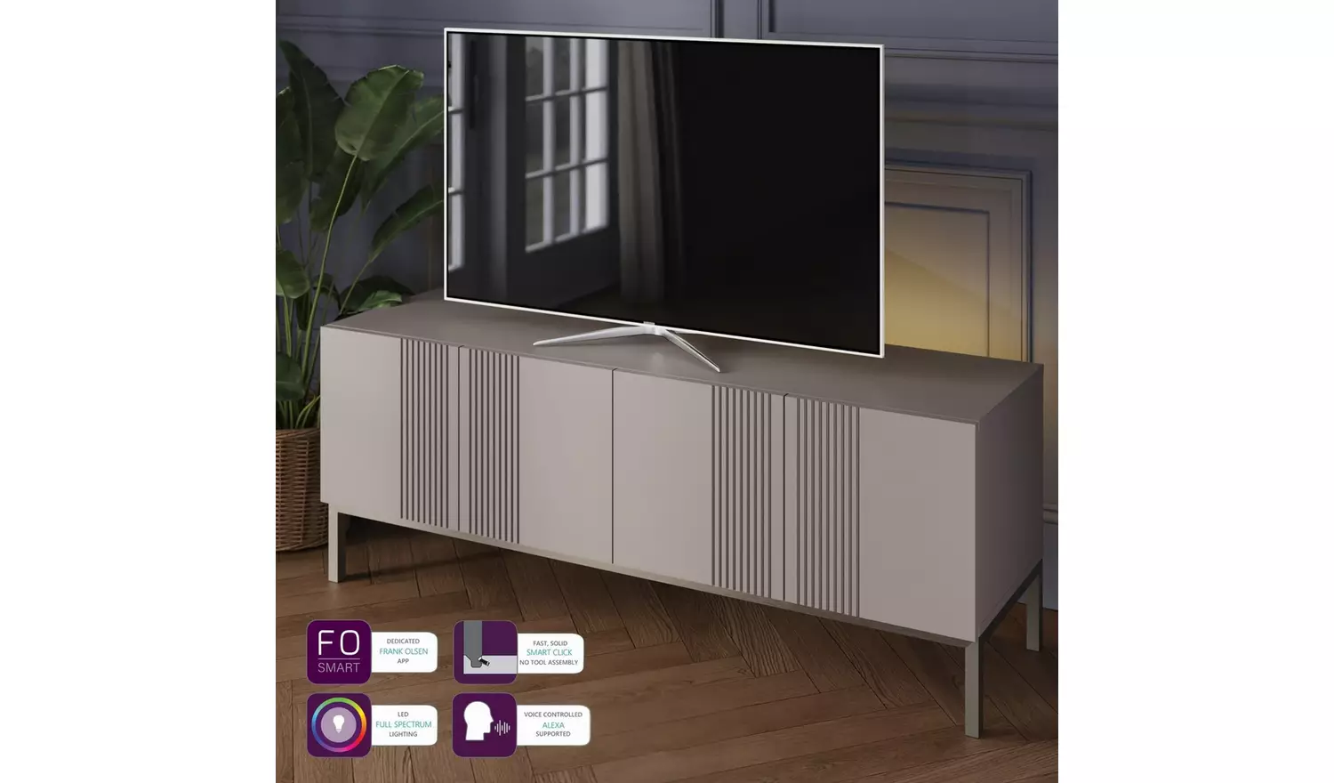 Frank Olsen Iona 4 Door TV Unit - Grey