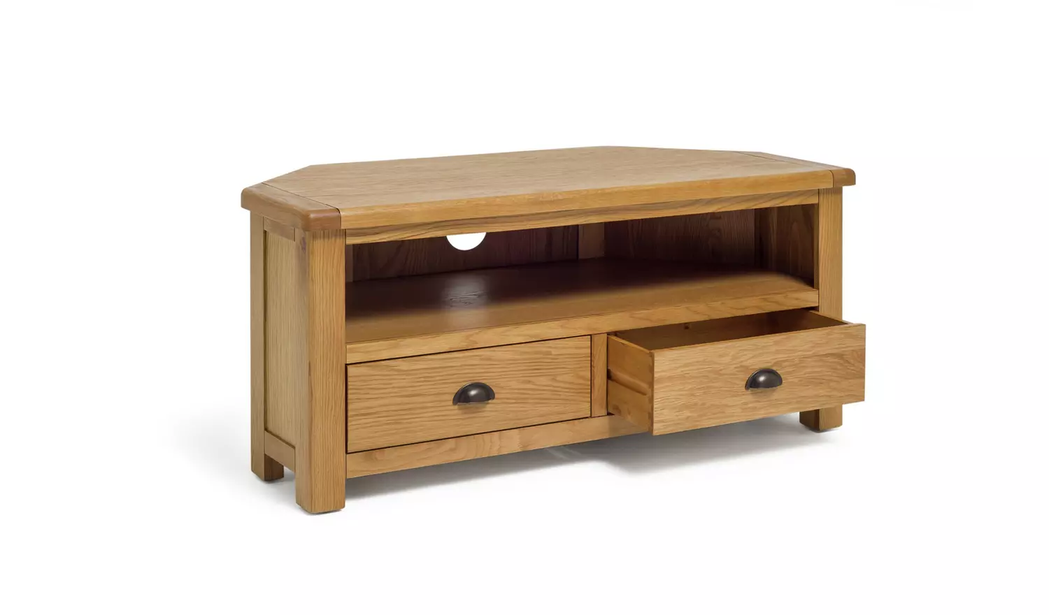 Argos Home Kent 2 Drawer Corner Oak TV Unit - Natural