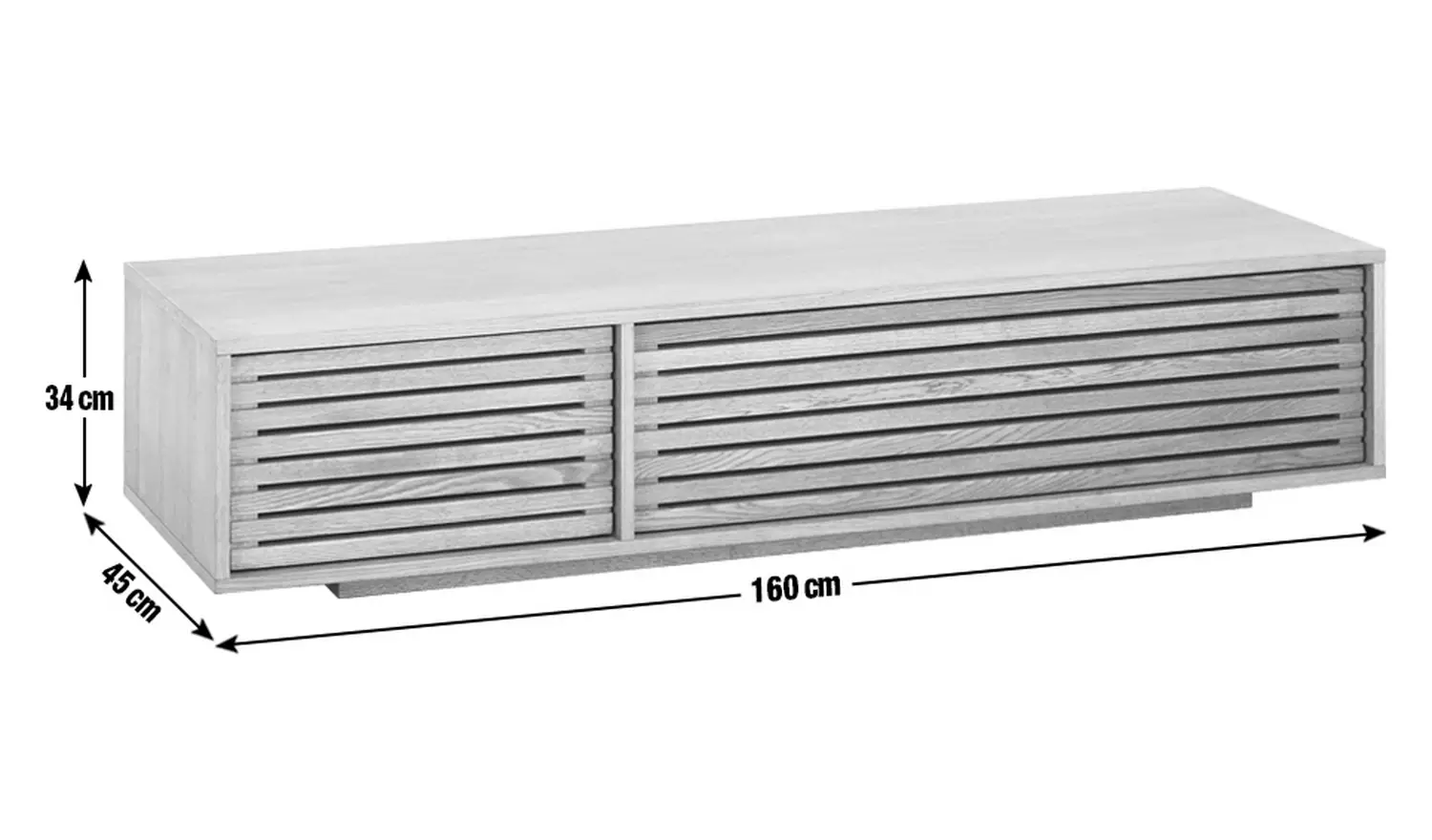 Habitat Max Slatted 2 Door TV Unit - Natural