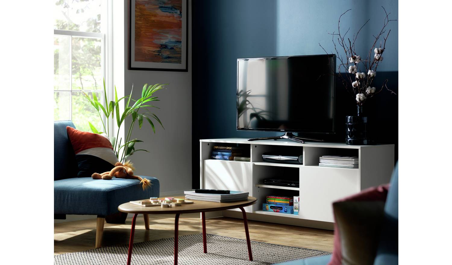 Habitat Turin 2 Door Extra Large TV Unit - White